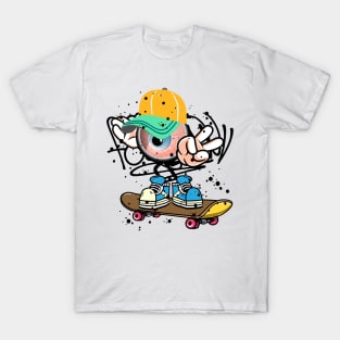 Skateboard boy Graffiti Street Art Style T-Shirt